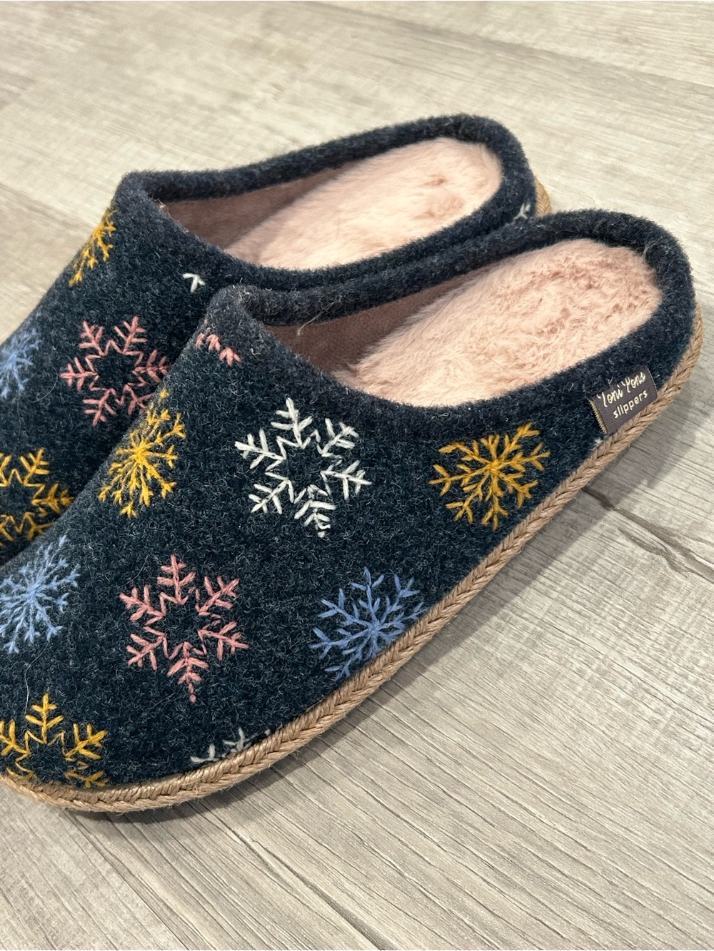 Toni Pons navy Snowflake Slip-On Slippers